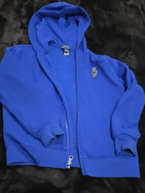 Polo by Ralph Lauren Kids Royal Blue Full-Zip Hoodie with Polo Bear